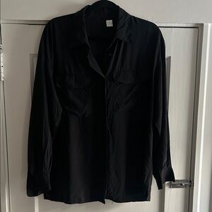 Vintage Black Silk Blouse